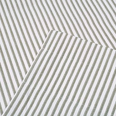 Plaza Ticking Stripe Printed Tailored Swag 1.5" Rod Pocket 56" X 36" Sage