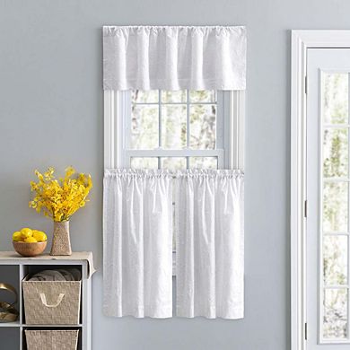 Eva Candlewick Floral Tailored Valance 3" Rod Pocket 58"x15" White