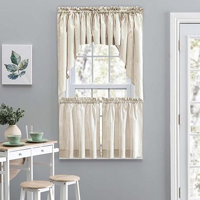 Plaza Stripe Printed Stylish Tailored Valance 1.5" Rod Pocket