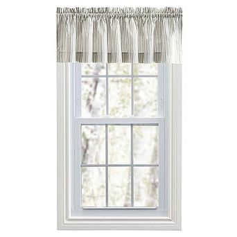 Plaza Stripe Printed Stylish Tailored Valance 1.5" Rod Pocket