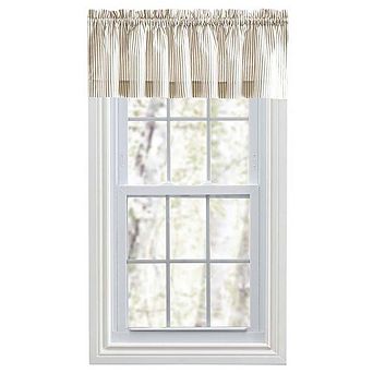 Plaza Stripe Printed Stylish Tailored Valance 1.5" Rod Pocket