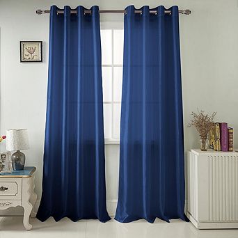Nancy Faux Luxurious Silk Washable And Light Filtering Grommet Curtain Panel.
