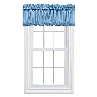 Stacey 1.5" Rod Pocket Solid Color Window Ruffled Filler Valance