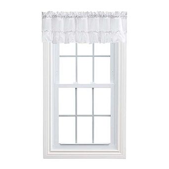 Stacey 1.5" Rod Pocket Solid Color Window Ruffled Filler Valance
