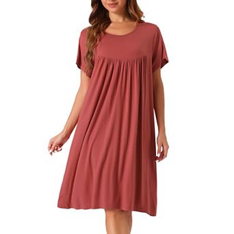 Women's Nightgown Cotton Sleepwear Short Sleeve Cozy Loose Sleepshirt Plus Size S-3XL