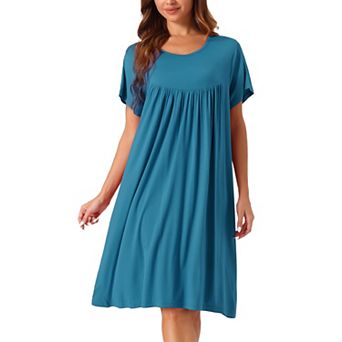 Women's Nightgown Cotton Sleepwear Short Sleeve Cozy Loose Sleepshirt Plus Size S-3XL