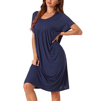 Women's Nightgown Cotton Sleepwear Short Sleeve Cozy Loose Sleepshirt Plus Size S-3XL
