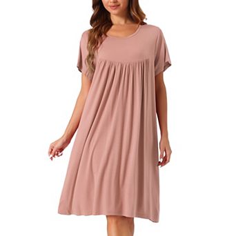 Women's Nightgown Cotton Sleepwear Short Sleeve Cozy Loose Sleepshirt Plus Size S-3XL