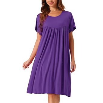 Women's Nightgown Cotton Sleepwear Short Sleeve Cozy Loose Sleepshirt Plus Size S-3XL