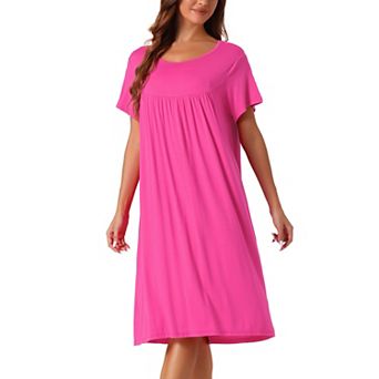 Women's Nightgown Cotton Sleepwear Short Sleeve Cozy Loose Sleepshirt Plus Size S-3XL