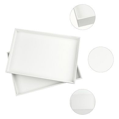 2 Pcs Stackable Jewelry Organizer Trays With Removable Dividers For Drawers Flat Tray