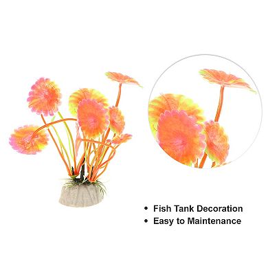 10 Pcs Aquarium Plants Decorations Artificial Aquatic Plant Pink