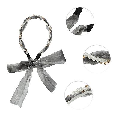 1 Pcs Grace Retro Satin Cross Knotted Fabric Headband For Women 6.50"x5.71"