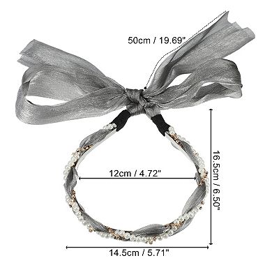1 Pcs Grace Retro Satin Cross Knotted Fabric Headband For Women 6.50"x5.71"