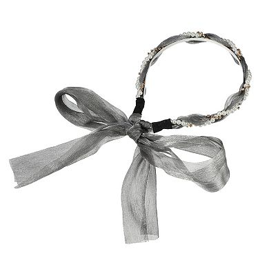 1 Pcs Grace Retro Satin Cross Knotted Fabric Headband For Women 6.50"x5.71"