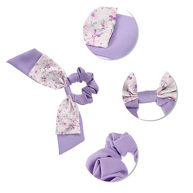 1 Pcs Classic Grace Bow Hair Ties Hairdo Ties For Women 2.76" Diameter Purple