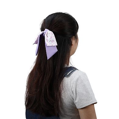 1 Pcs Classic Grace Bow Hair Ties Hairdo Ties For Women 2.76" Diameter Purple