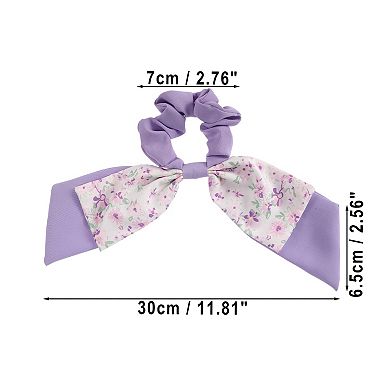 1 Pcs Classic Grace Bow Hair Ties Hairdo Ties For Women 2.76" Diameter Purple