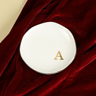 Ceramic Jewelry Tray Trinket Ring Dish For Organizing Necklaces Bracelets Watch Keys White