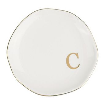 Ceramic Jewelry Tray Trinket Ring Dish For Organizing Necklaces Bracelets Watch Keys White