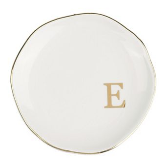 Ceramic Jewelry Tray Trinket Ring Dish For Organizing Necklaces Bracelets Watch Keys White