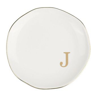 Ceramic Jewelry Tray Trinket Ring Dish For Organizing Necklaces Bracelets Watch Keys White