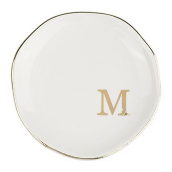 Ceramic Jewelry Tray Trinket Ring Dish For Organizing Necklaces Bracelets Watch Keys White