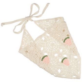 1 pc Fashion Watermelon Hollow Triangle Headwrap For Women 21.26"x10.24" Beige
