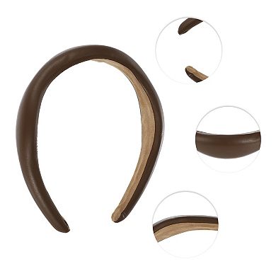 1 Pcs Classic Elegant Irregular Pu Headband For Women 6.30"x5.51"