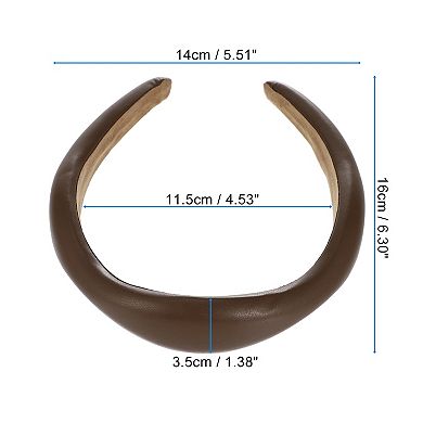 1 Pcs Classic Elegant Irregular Pu Headband For Women 6.30"x5.51"