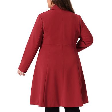 Plus Size Coats of Women Double Breasted Lapel with Pockets Winter Long Coats