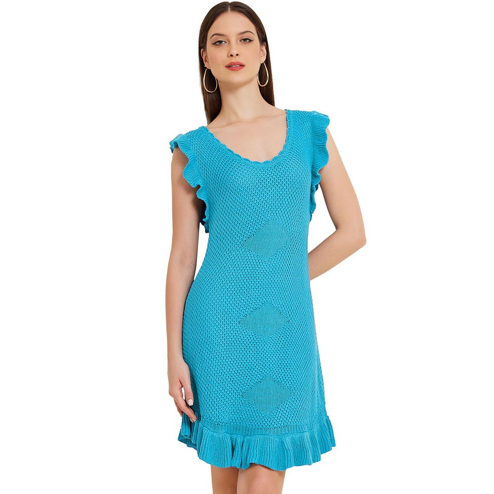 Round Neck Sleeve Midi Knit Dress main image 1