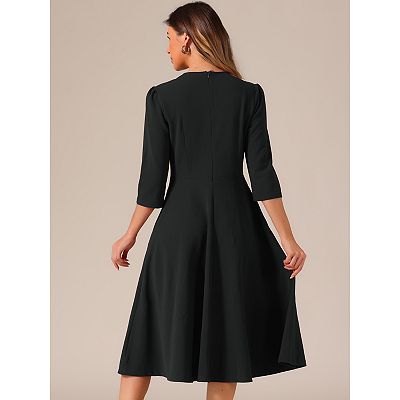 women's a line work dresses Brain Scans A-Line Dress (No Waist Seam) Svaha USA 4XL