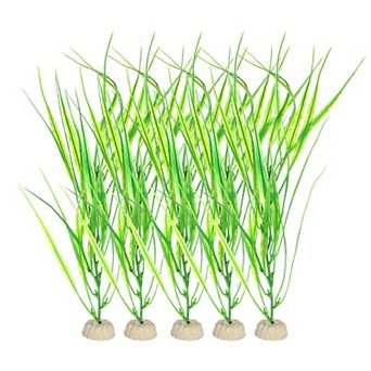 5 pc Fish Tank Aquarium Decorations Artificial Plants Plastic Artificial Water Plants Green