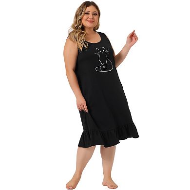 Women's Plus Size Sleepdress Sleeveless Soft Comfy Nightdress