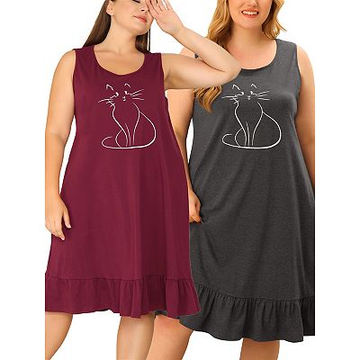Women's Plus Size Sleepdress Sleeveless Soft Comfy Nightdress
