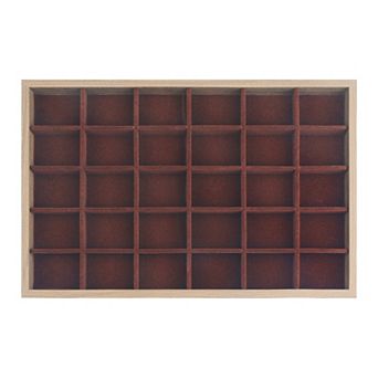 Velvet Jewelry Organizer Trays With Removable Dividers For Drawers, Jewelry Case Flat Tray