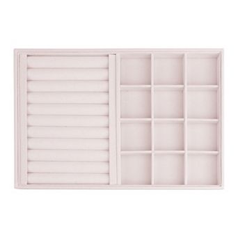 Velvet Jewelry Organizer Trays With Dividers For Drawers, Jewelry Organizer Flat Tray