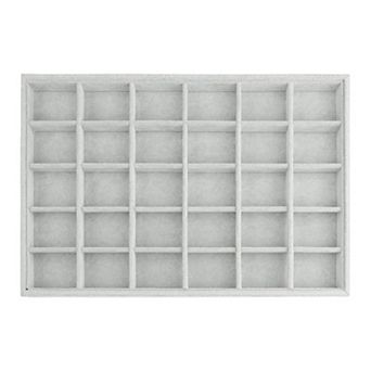 Velvet Jewelry Organizer Trays With Removable Dividers For Drawers 30 Grid Tray