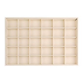 Velvet Jewelry Organizer Trays With Removable Dividers For Drawers 30 Grid Tray