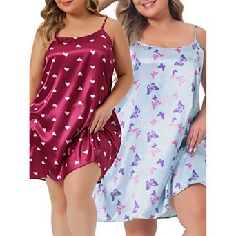 Plus Size Nightgown For Women Camisole Sleeveles Lingerie Dress Sleepwear