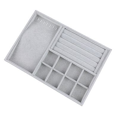 Velvet Jewelry Organizer Trays With Removable Dividers For Drawers ...