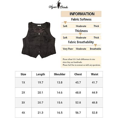 Plus Size Vest For Women Sleeveless Jacquard Jacket Steampunk Waistcoat