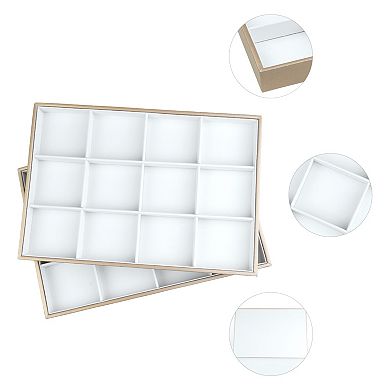 Set Of 2 Jewelry Organizer Trays With Removable Dividers For Drawers