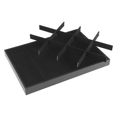 2 Pcs Stackable Velvet Jewelry Organizer Trays With Dividers For Drawers 12 Grid Tray