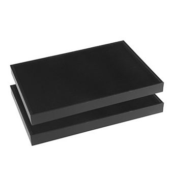2 pc Stackable Velvet Jewelry Organizer Trays With Dividers For Drawers 12 Grid Tray