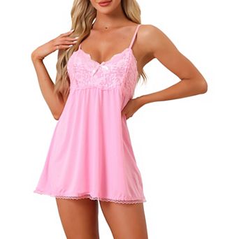 Womens Nightgown V-neck Sleepwear Lace Sleeveless Nightwear