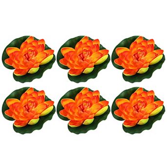 6 pc Garden Ponds Pool Decoration Artificial Lotus Flower