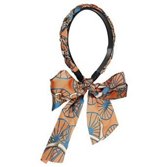 1 pc Fashion Retro Satin Cross Knotted Fabric Headband 4.72" Id Orange