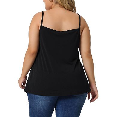 Women's Plus Size Adjustable Strap Elegant Basic Pleated Camisole Tank Tops
